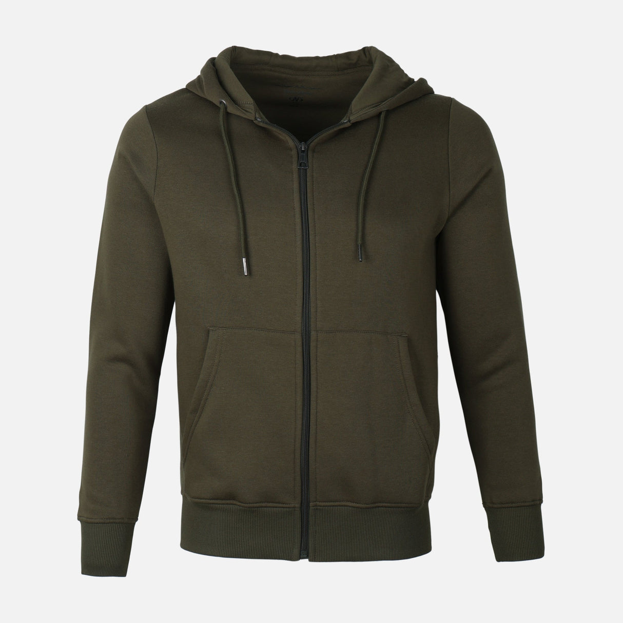 Men Basic Solid Fleece Hooded Cardigan