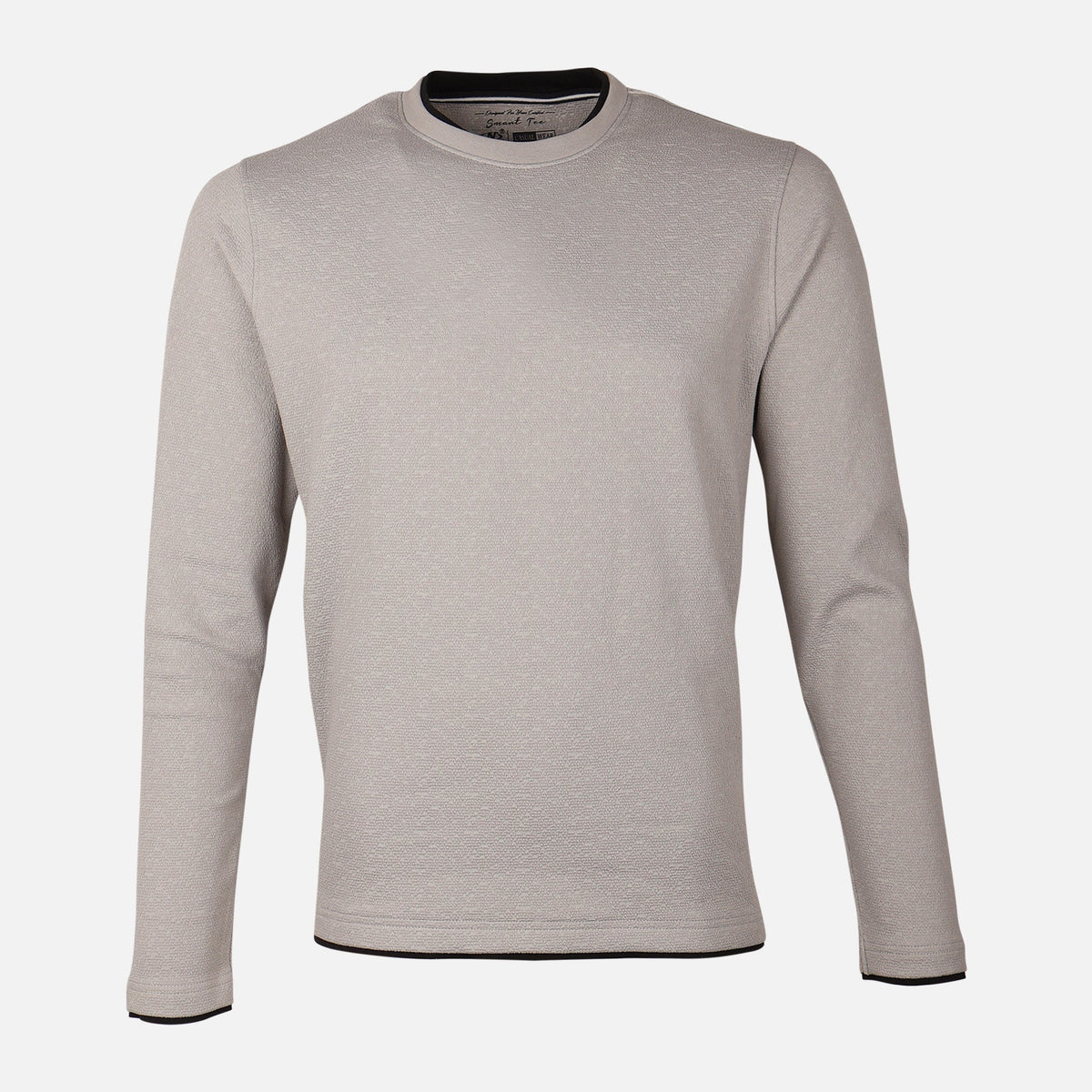 Men Structured Long Sleeve T-Shirt