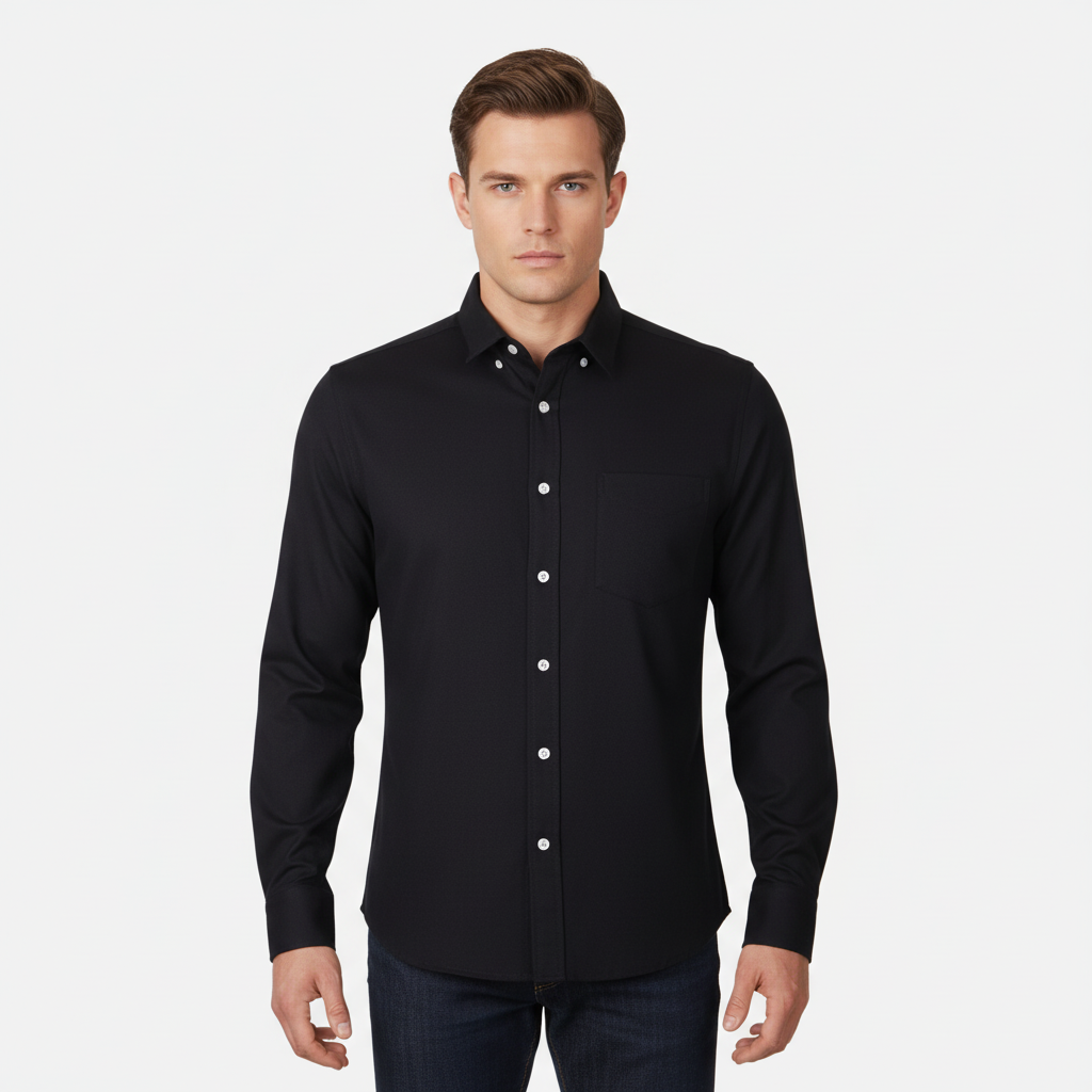Men Long Sleeve Oxford Shirt