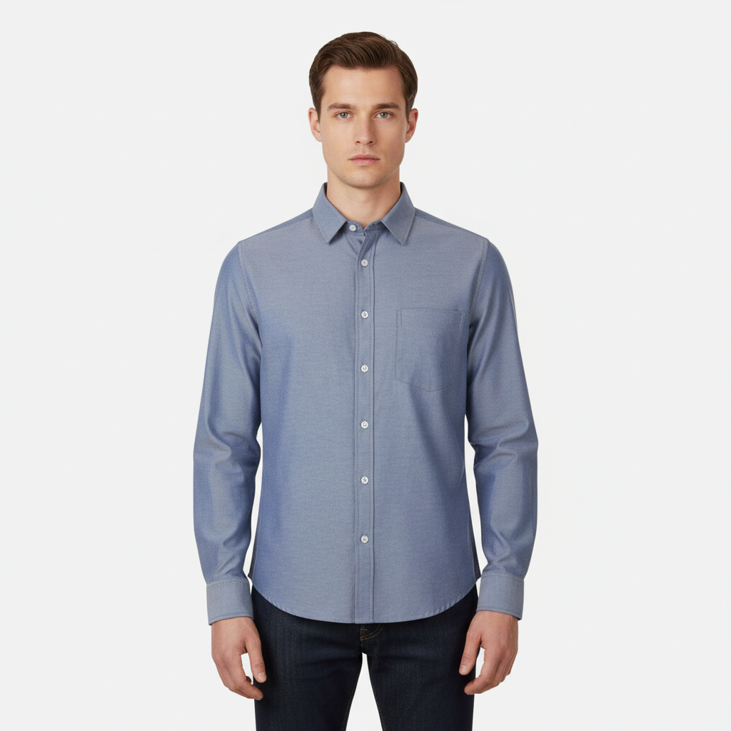 Men Long Sleeve Oxford Shirt