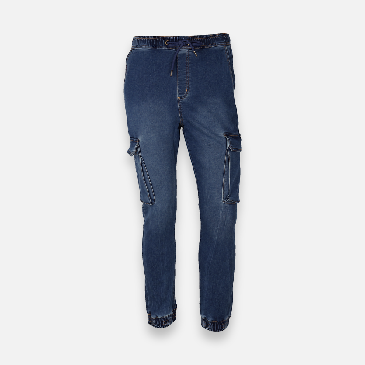 Men Knitted Denim Cargo Pant
