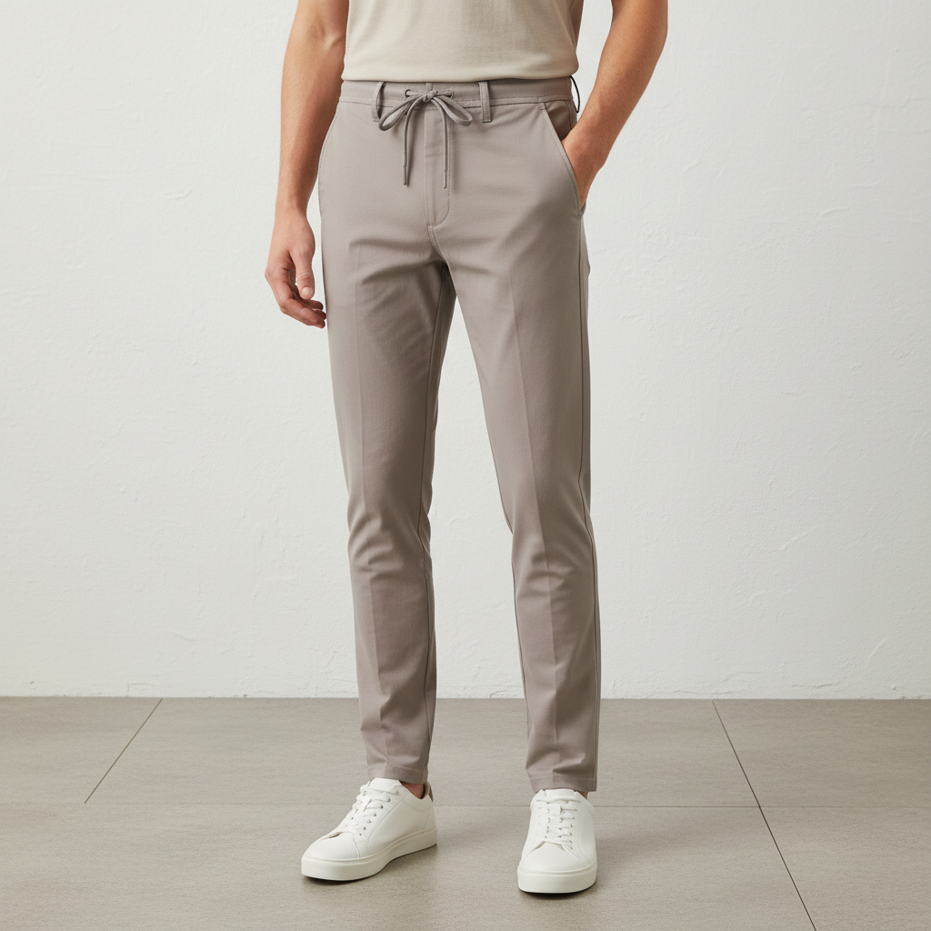 Men Woven Trouser With Elastic