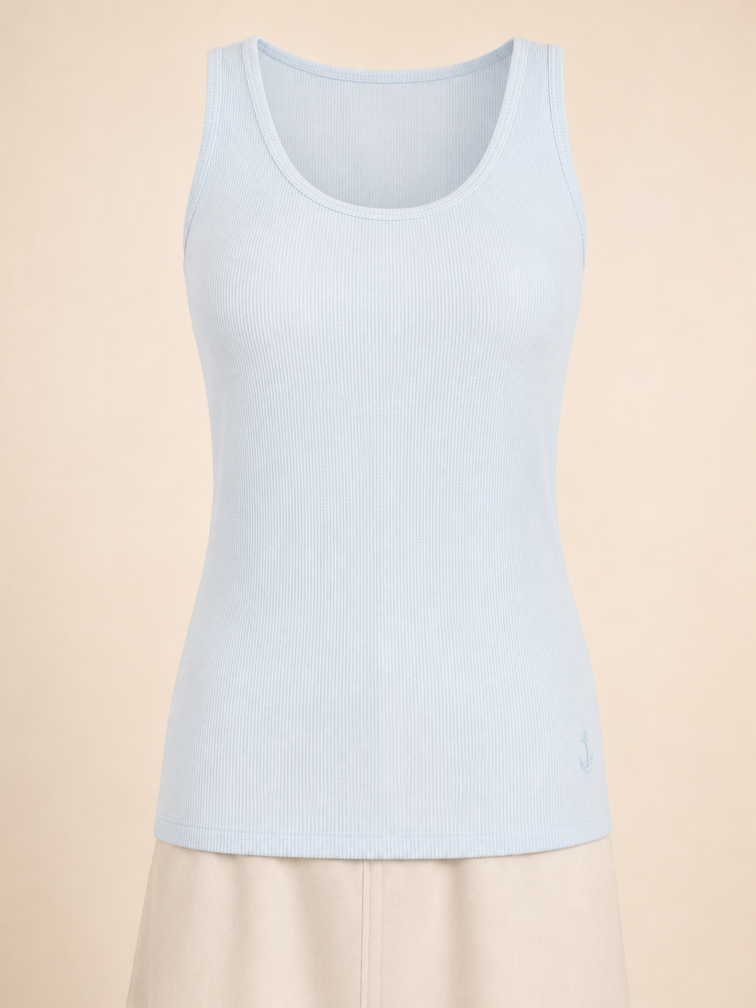 MNBFS78 WOMEN'S WAFFLE TANKTOP / MNBFS78 WOMEN'S WAFFLE TANK - POWDR BLUE - on model