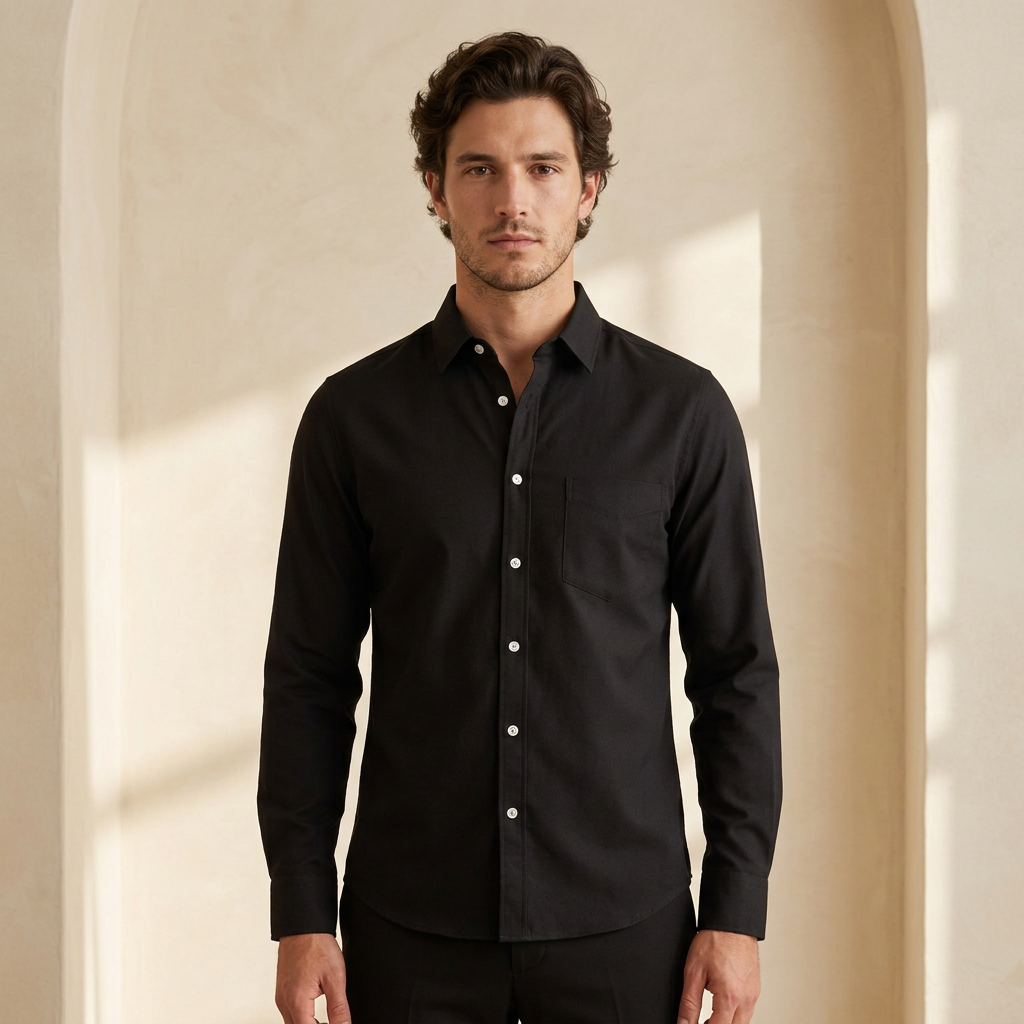 Men Basic Oxford Shirt Long Sleeve