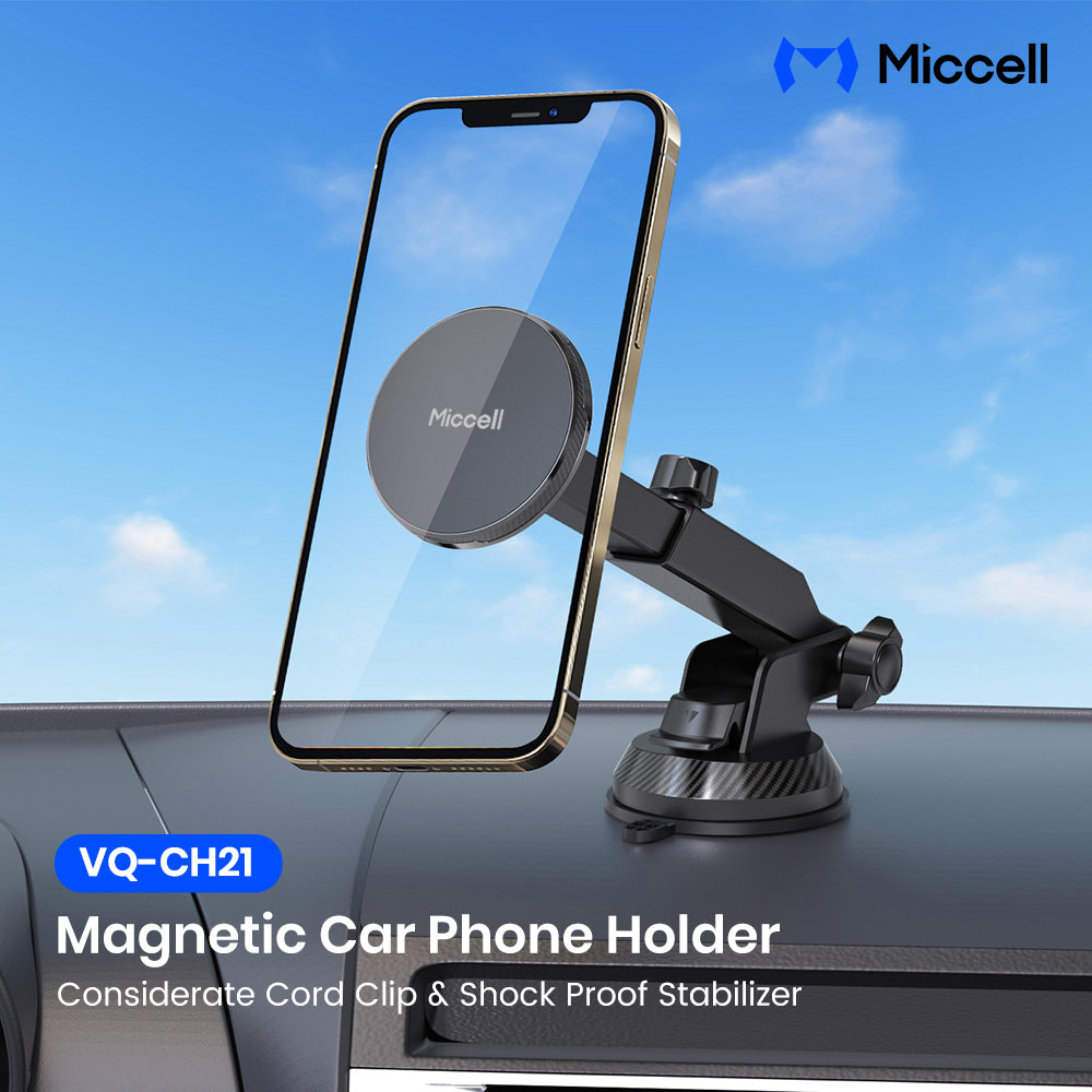 MagSafe Magnetic Car Phone Mount – Suction Cup, 360° Rotation
