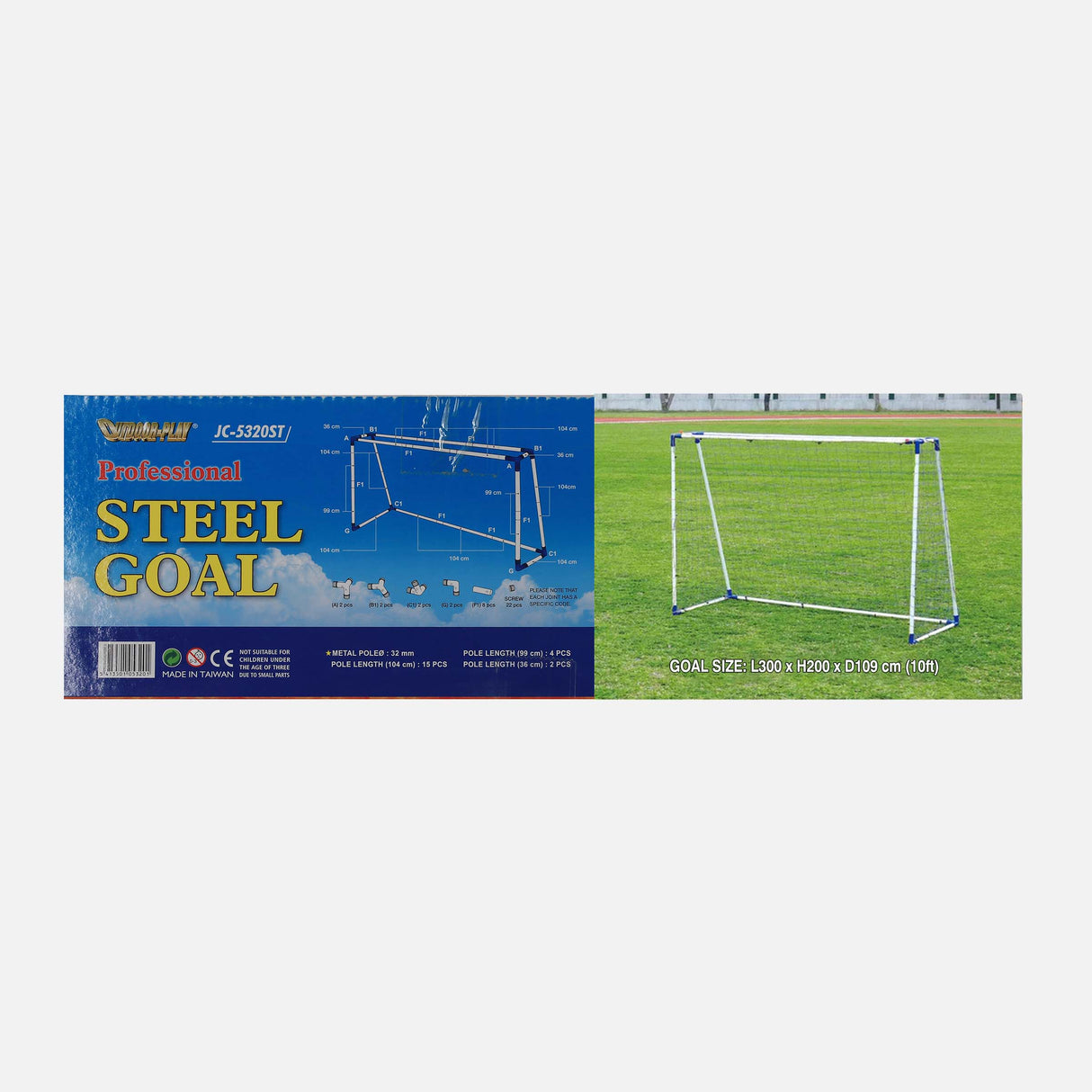 Outdoor Play Steel Hand Ball Post 10 Fit One Piece
