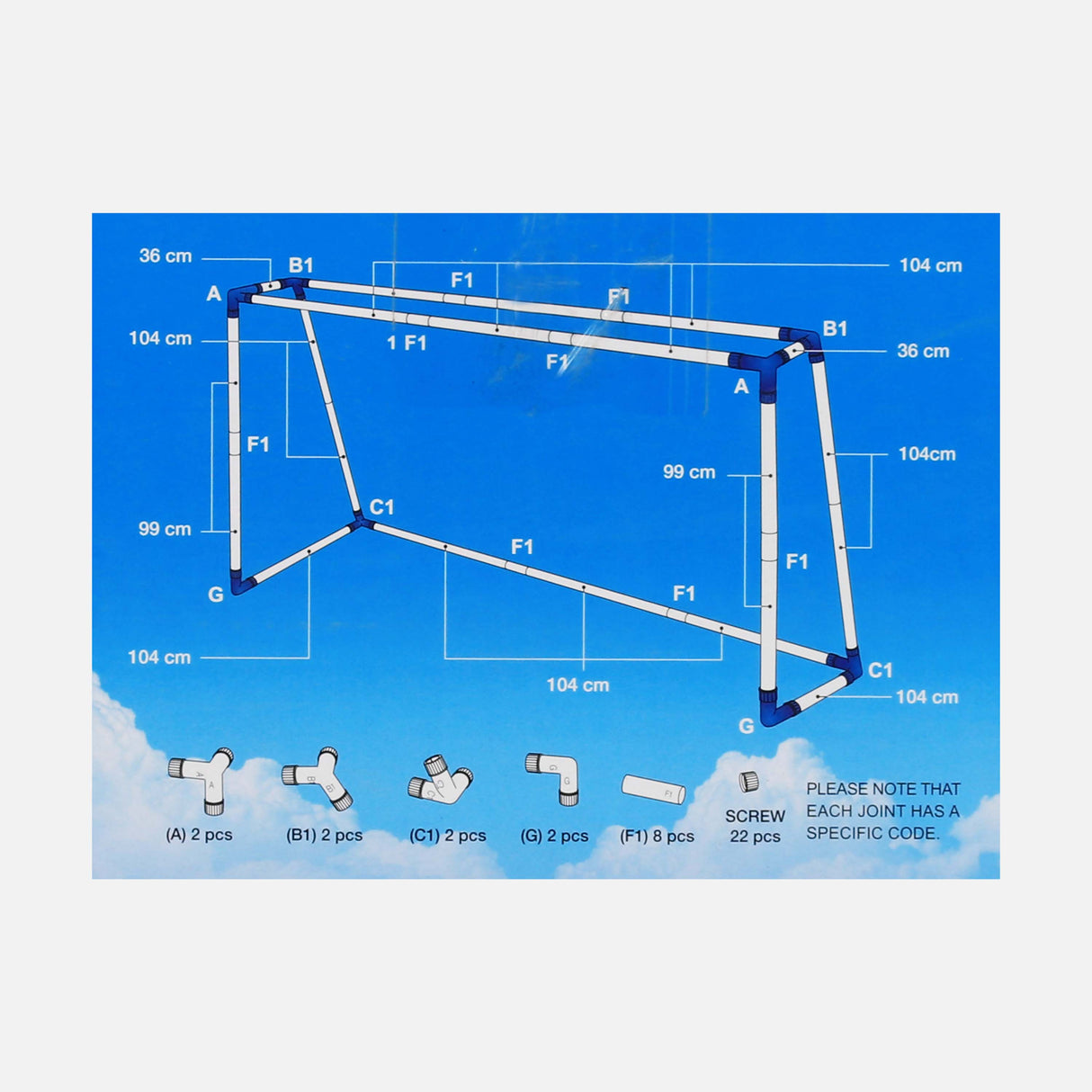 Outdoor Play Steel Hand Ball Post 10 Fit One Piece