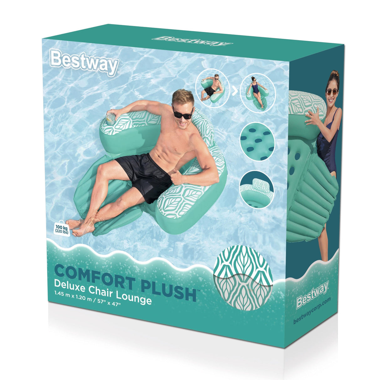 Inflatable Water Lounge Chair-Ergonomic Backrest