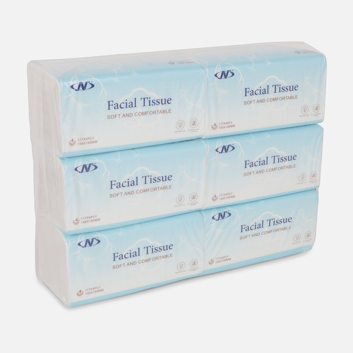 Facial Tissue 117 x 4PLY 156 x 180 mm 6 Packet