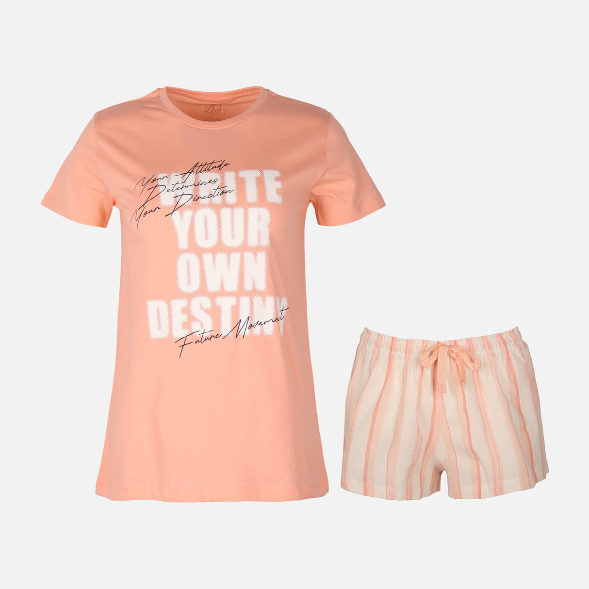 Womens Pyjama Set Short Sleeve Top And Short