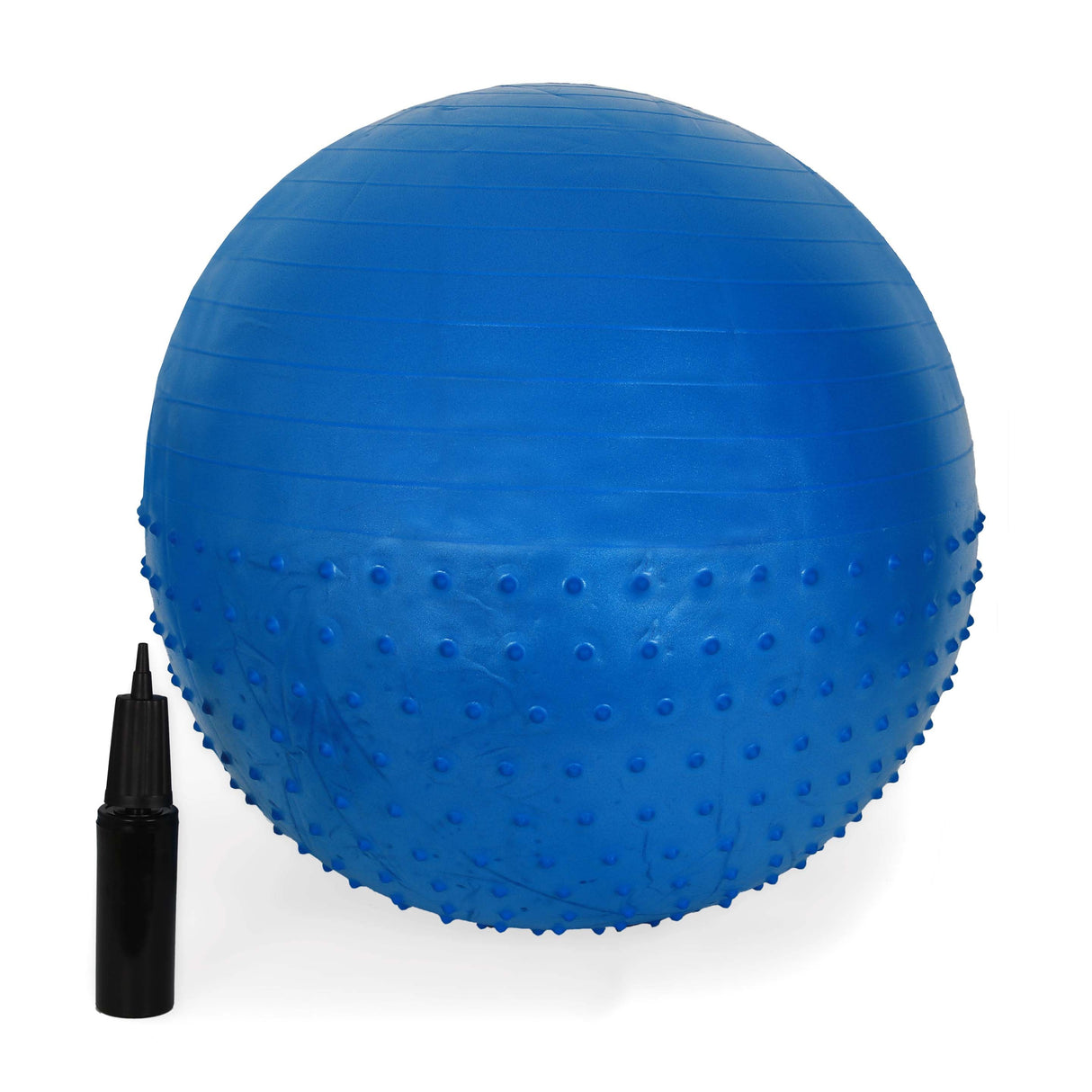Half Massage GYM Ball With Foot Pump QJ-BALL007 65 Cm-Blue