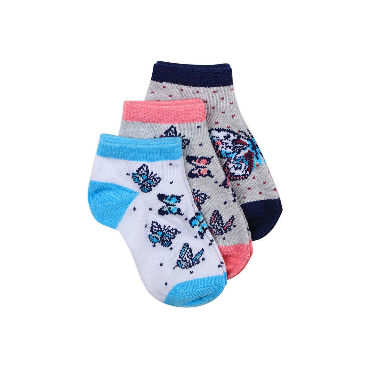 Girls Plain Ankle Socks 3 Pairs