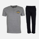 Men Pajama Set (Knit Pant + Henley Tee)