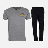 Men Pajama Set (Knit Pant + Henley Tee)