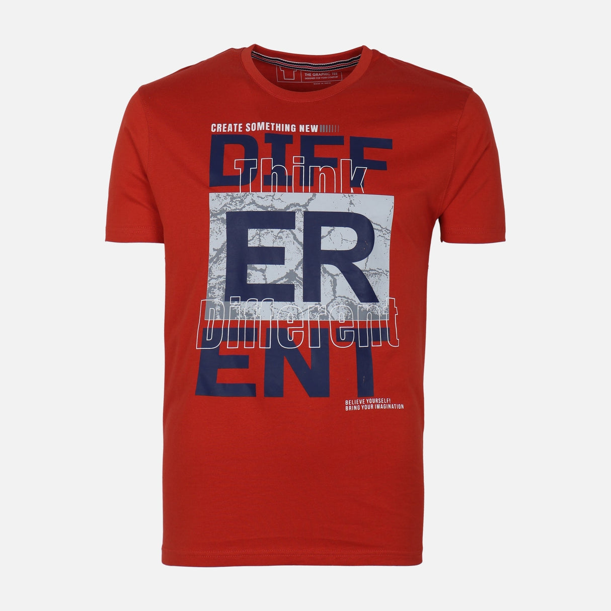 Men Graphic T-Shirt Round Neck Regular Fit