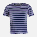 Women Rib Striper Short Sleeve Tee