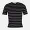 WOMEN RIBBED STRIPE T-SHIRT SHORT SLEEVE 
