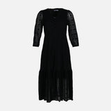WOMEN SHORT SLEEVE LONG LACE DRESS