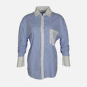 WOMEN LONG SLEEVE LONG STRIPE SHIRT