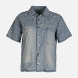 WOMEN SHORT SLEEVE DENIM SHIRT
