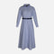 WOMEN LONG SLEEVE STRIPED LONG DRESS
