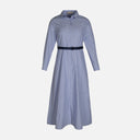 WOMEN LONG SLEEVE STRIPED LONG DRESS