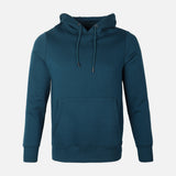 MEN BASIC SOLID FLEECE HOODED PULLOVER