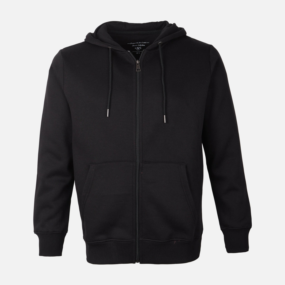 Men Basic Solid Fleece Hooded Cardigan