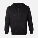Men Basic Solid Fleece Hooded Cardigan