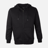 Men Basic Solid Fleece Hooded Cardigan