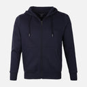 Men Basic Solid Fleece Hooded Cardigan