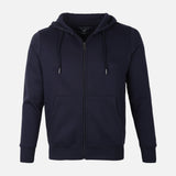 Men Basic Solid Fleece Hooded Cardigan