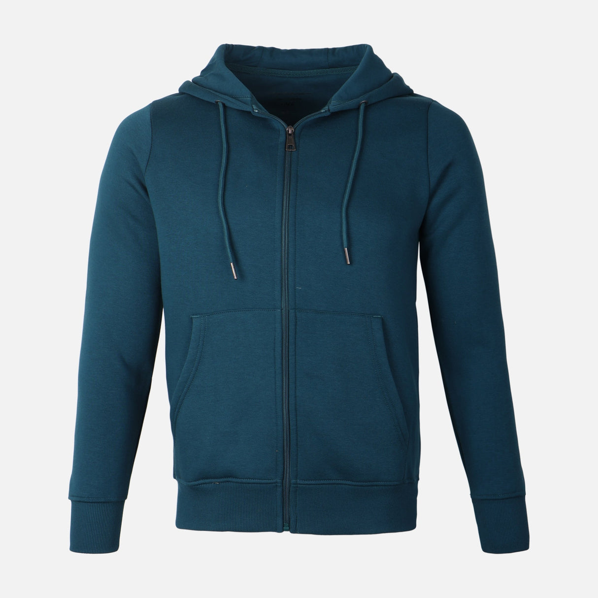 Men Basic Solid Fleece Hooded Cardigan