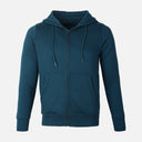 Men Basic Solid Fleece Hooded Cardigan