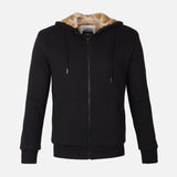 MEN HOODED FUR CARDIGAN