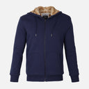 MEN HOODED FUR CARDIGAN