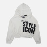GIRLS RIB CROPPED HOODIE