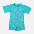 Boys 1 Piece Swimsuit Short Sleeve