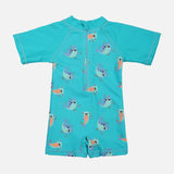 Boys 1 Piece Swimsuit Short Sleeve