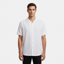 Men Short Sleeve Open Collar Seer Sucker Shirt