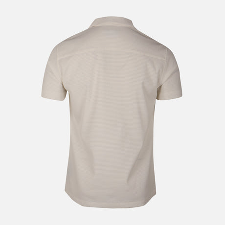 Men Short Sleeve Open Collar Textured Crinkle Shirt