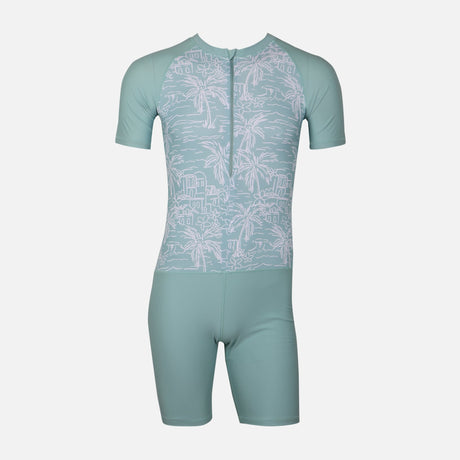 Boys One Piece Swimsuit Short Sleeve