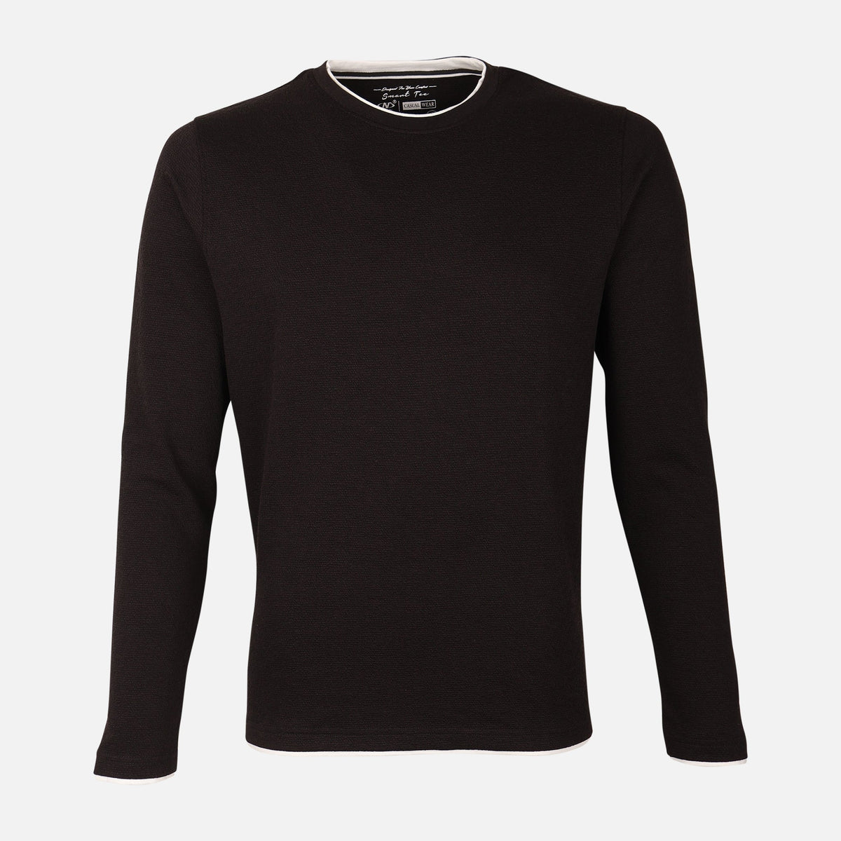 Men Structured Long Sleeve T-Shirt