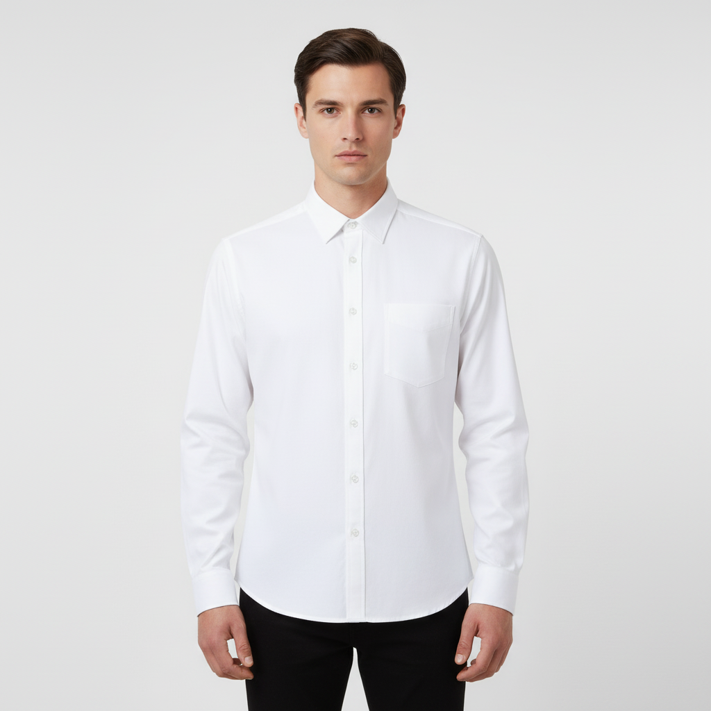 Men Long Sleeve Oxford Shirt