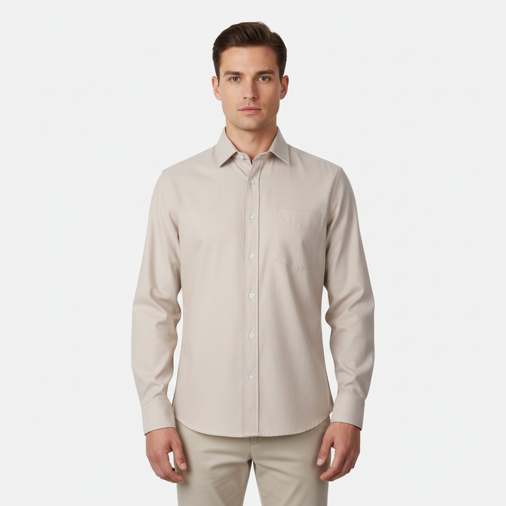Men Long Sleeve Oxford Shirt