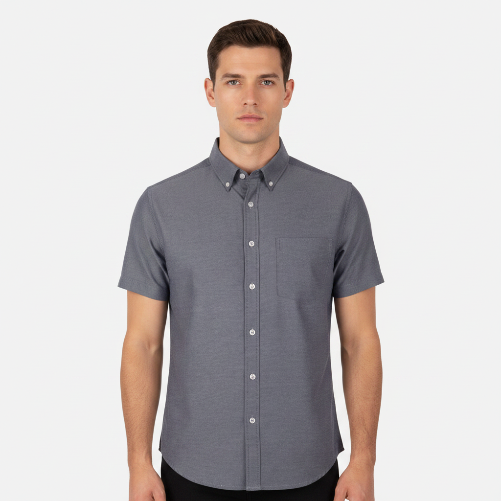 Men Basic Oxford Short Sleeve Shirt