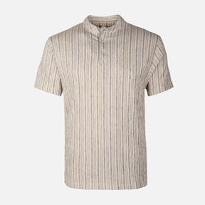 Men Structure T-Shirt Henley Neck