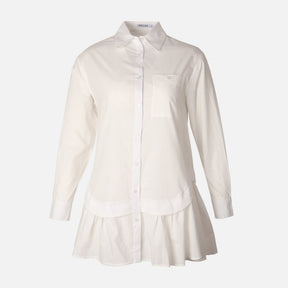 Women Poplin Oversize Button Tunic