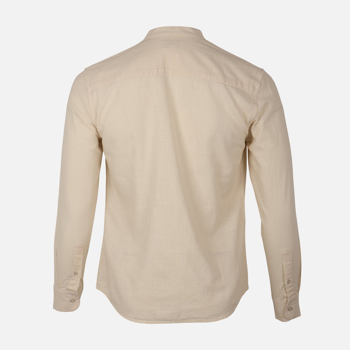 Men Mandarin Collar Long Sleeve Plain Shirt