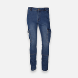 Men Stretch Denim Cargo Pant Slim Fit